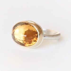 NEW Jamie Joseph Small Oval Inverted Citrine Ring